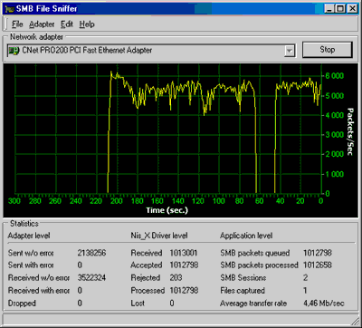 SMB File Sniffer Screenshot